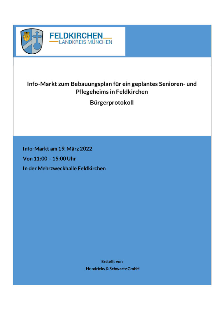 Senioren- und Pflegeheim: Protokoll des Bürgerdialogs